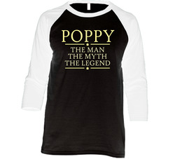 22547043 Poppy Man Myth Legend Vintage Raglan Retro Raglan 3/4 Sleeve Shirt 22547043 Poppy Man Myth Legend Vintage Raglan Retro Raglan 3/4 Sleeve Shirt