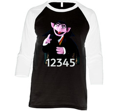 Sesame Street The Count Vintage Raglan Retro Raglan 3/4 Sleeve Shirt Sesame Street The Count Vintage Raglan Retro Raglan 3/4 Sleeve Shirt