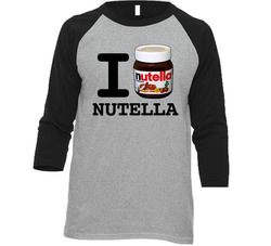 I Love Nutella Vintage Raglan Retro Raglan 3/4 Sleeve Shirt I Love Nutella Vintage Raglan Retro Raglan 3/4 Sleeve Shirt