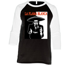 Kenny Powers La Flama Blanca Vintage Raglan Retro Raglan 3/4 Sleeve Shirt Kenny Powers La Flama Blanca Vintage Raglan Retro Raglan 3/4 Sleeve Shirt