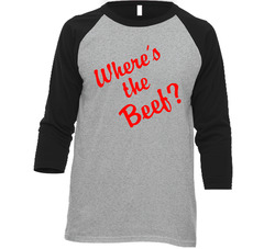 Hot Tub Time Machine Where's The Beef Vintage Raglan Retro Raglan 3/4 Sleeve Shirt Hot Tub Time Machine Where's The Beef Vintage Raglan Retro Raglan 3/4 Sleeve Shirt