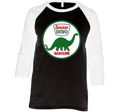 Dino Sinclair Dinosaur Oil Gasoline Retro Vintage Raglan Retro Raglan 3/4 Sleeve Shirt Dino Sinclair Dinosaur Oil Gasoline Retro Vintage Raglan Retro Raglan 3/4 Sleeve Shirt