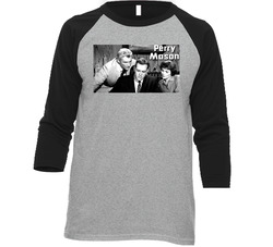 Perry Mason Classic Tv Show Vintage Raglan Retro Raglan 3/4 Sleeve Shirt Perry Mason Classic Tv Show Vintage Raglan Retro Raglan 3/4 Sleeve Shirt