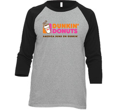 Dunkin Donuts Label Logo Vintage Raglan Retro Raglan 3/4 Sleeve Shirt Dunkin Donuts Label Logo Vintage Raglan Retro Raglan 3/4 Sleeve Shirt