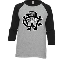 Chris Webby Logo Hip Hop Vintage Raglan Retro Raglan 3/4 Sleeve Shirt Chris Webby Logo Hip Hop Vintage Raglan Retro Raglan 3/4 Sleeve Shirt