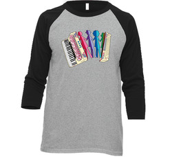 Ronen Accordian Vintage Raglan Retro Raglan 3/4 Sleeve Shirt Ronen Accordian Vintage Raglan Retro Raglan 3/4 Sleeve Shirt