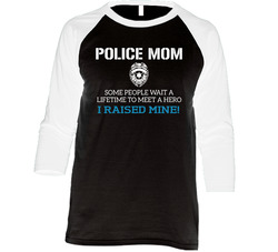 Police Mom Vintage Raglan Retro Raglan 3/4 Sleeve Shirt Police Mom Vintage Raglan Retro Raglan 3/4 Sleeve Shirt