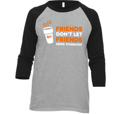 Dunkin Donuts Parody Funny Vintage Raglan Retro Raglan 3/4 Sleeve Shirt Dunkin Donuts Parody Funny Vintage Raglan Retro Raglan 3/4 Sleeve Shirt