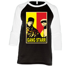 Hip Hop Classics Gang Starr Rip Vintage Raglan Retro Raglan 3/4 Sleeve Shirt Hip Hop Classics Gang Starr Rip Vintage Raglan Retro Raglan 3/4 Sleeve Shirt