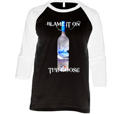 Blame On The Grey Goose Alcohol Vodka Drinking Vintage Raglan Retro Raglan 3/4 Sleeve Shirt Blame On The Grey Goose Alcohol Vodka Drinking Vintage Raglan Retro Raglan 3/4 Sleeve Shirt