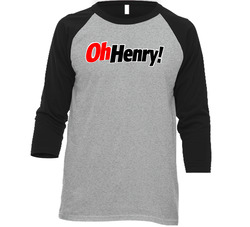 Oh Henry Candy Bar Vintage Raglan Retro Raglan 3/4 Sleeve Shirt