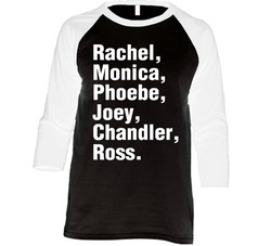 Friends Tv Show Comedy Vintage Raglan Retro Raglan 3/4 Sleeve Shirt Friends Tv Show Comedy Vintage Raglan Retro Raglan 3/4 Sleeve Shirt