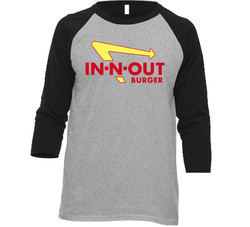 In And Out Burgers In N Out Vintage Raglan Retro Raglan 3/4 Sleeve Shirt