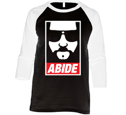 Abide The Dude The Big Lebowski Movie Vintage Raglan Retro Raglan 3/4 Sleeve Shirt Abide The Dude The Big Lebowski Movie Vintage Raglan Retro Raglan 3/4 Sleeve Shirt