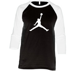 The Jump Man Basketball Jordan Vintage Raglan Retro Raglan 3/4 Sleeve Shirt The Jump Man Basketball Jordan Vintage Raglan Retro Raglan 3/4 Sleeve Shirt