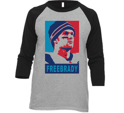 Free Brady Tom Brady New England Deflate Gate Suspension Vintage Raglan Retro Raglan 3/4 Sleeve Shirt Free Brady Tom Brady New England Deflate Gate Suspension Vintage Raglan Retro Raglan 3/4 Sleeve Shirt