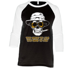 Hunter S Thompson Too Weird To Live Too Rare To Die Vintage Raglan Retro Raglan 3/4 Sleeve Shirt Hunter S Thompson Too Weird To Live Too Rare To Die Vintage Raglan Retro Raglan 3/4 Sleeve Shirt