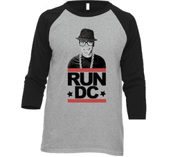 Obama Run Dc Hip Hop Parody Vintage Raglan Retro Raglan 3/4 Sleeve Shirt Obama Run Dc Hip Hop Parody Vintage Raglan Retro Raglan 3/4 Sleeve Shirt