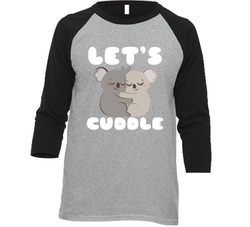 Lets Cuddle Geico Manatee Commercial Cute Koalas Vintage Raglan Retro Raglan 3/4 Sleeve Shirt Lets Cuddle Geico Manatee Commercial Cute Koalas Vintage Raglan Retro Raglan 3/4 Sleeve Shirt