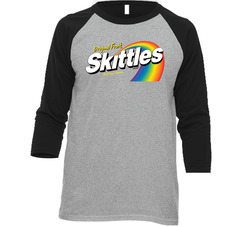 Skittles Candy Vintage Raglan Retro Raglan 3/4 Sleeve Shirt Skittles Candy Vintage Raglan Retro Raglan 3/4 Sleeve Shirt