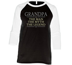 Grandpa The Man The Myth The Legend Vintage Raglan Retro Raglan 3/4 Sleeve Shirt Grandpa The Man The Myth The Legend Vintage Raglan Retro Raglan 3/4 Sleeve Shirt