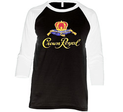 Crown Royal Whiskey Vintage Raglan Retro Raglan 3/4 Sleeve Shirt Crown Royal Whiskey Vintage Raglan Retro Raglan 3/4 Sleeve Shirt