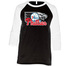 Philadelphia Pennsylvania Pro Sports Teams Logo Mashup City Pride Fan Vintage Raglan Retro Raglan 3/4 Sleeve Shirt Philadelphia Pennsylvania Pro Sports Teams Logo Mashup City Pride Fan Vintage Raglan Retro Raglan 3/4 Sleeve Shirt
