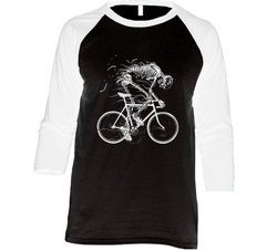 Skeleton Going Full Out On A Bike Vintage Raglan Retro Raglan 3/4 Sleeve Shirt Skeleton Going Full Out On A Bike Vintage Raglan Retro Raglan 3/4 Sleeve Shirt