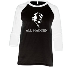 All Madden Tv Documentary John Madden Vintage Raglan Retro Raglan 3/4 Sleeve Shirt All Madden Tv Documentary John Madden Vintage Raglan Retro Raglan 3/4 Sleeve Shirt