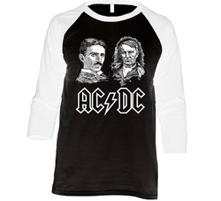 Ac Dc Line Black Vintage Raglan Retro Raglan 3/4 Sleeve Shirt Ac Dc Line Black Vintage Raglan Retro Raglan 3/4 Sleeve Shirt