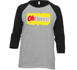Oh Henry Candy Bar Old School Cool Vintage Raglan Retro Raglan 3/4 Sleeve Shirt Oh Henry Candy Bar Old School Cool Vintage Raglan Retro Raglan 3/4 Sleeve Shirt