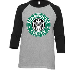 Starbucks Logo Popular Coffee Shop Java Joe Drink Food Gift Vintage Raglan Retro Raglan 3/4 Sleeve Shirt Starbucks Logo Popular Coffee Shop Java Joe Drink Food Gift Vintage Raglan Retro Raglan 3/4 Sleeve Shirt