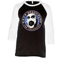 Captain Spaulding For President Vintage Raglan Retro Raglan 3/4 Sleeve Shirt Captain Spaulding For President Vintage Raglan Retro Raglan 3/4 Sleeve Shirt
