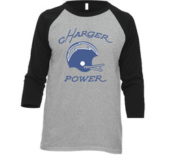 San Diego Chargers Charger Power Football Nfl Vintage Look Retro Fan Vintage Raglan Retro Raglan 3/4 Sleeve Shirt San Diego Chargers Charger Power Football Nfl Vintage Look Retro Fan Vintage Raglan Retro Raglan 3/4 Sleeve Shirt
