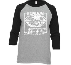 Retro Tv Show Red Dwarf London Jets Red Vintage Raglan Retro Raglan 3/4 Sleeve Shirt Retro Tv Show Red Dwarf London Jets Red Vintage Raglan Retro Raglan 3/4 Sleeve Shirt
