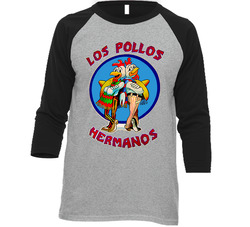 Los Pollos Hermanos Chicken Vintage Raglan Retro Raglan 3/4 Sleeve Shirt Los Pollos Hermanos Chicken Vintage Raglan Retro Raglan 3/4 Sleeve Shirt