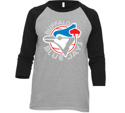 Buffalo Blue Jays Major League Baseball Team Toronto Blue Jays Bird Royal Blue Vintage Raglan Retro Raglan 3/4 Sleeve Shirt Buffalo Blue Jays Major League Baseball Team Toronto Blue Jays Bird Royal Blue Vintage Raglan Retro Raglan 3/4 Sleeve Shirt