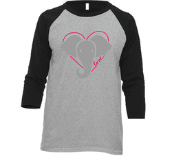 Be Kind To Elephants Ellen Vintage Raglan Retro Raglan 3/4 Sleeve Shirt Be Kind To Elephants Ellen Vintage Raglan Retro Raglan 3/4 Sleeve Shirt