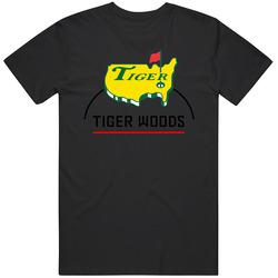 Tiger Woods The Masters Logo 2black Unisex T Shirt Tiger Woods The Masters Logo 2black Unisex T Shirt