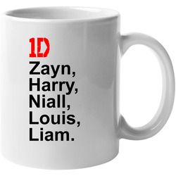 One Direction Members Name White Women's Unisex Mug One Direction Members Name White Women's Unisex Mug