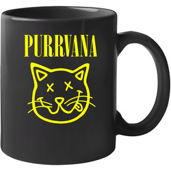 Purrvana Funny Band Logo Parody Cat Kitten Music Fan Unisex Mug Purrvana Funny Band Logo Parody Cat Kitten Music Fan Unisex Mug