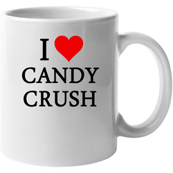 I Heart / Love Candy Crush (black Font) Popular Game Unisex Mug