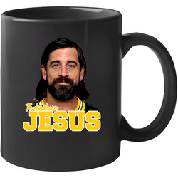 Touchdown Jesus Aaron Rodgers Green Bay Football 11 OZ Mug Touchdown Jesus Aaron Rodgers Green Bay Football 11 OZ Mug
