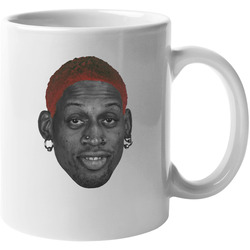 Dennis Rodman Big Head Chicago Basketball Fan 11 OZ Mug Dennis Rodman Big Head Chicago Basketball Fan 11 OZ Mug