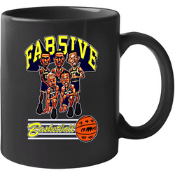 Fab Five Michigan Retro Caricature Navy 11 OZ Mug Fab Five Michigan Retro Caricature Navy 11 OZ Mug