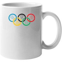 Beer Olympics Funny Can Rings Parody Distressed 11 OZ Mug Beer Olympics Funny Can Rings Parody Distressed 11 OZ Mug