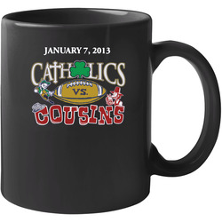 Catholics Vs Cousins Notre Dame Bama 11 OZ Mug Catholics Vs Cousins Notre Dame Bama 11 OZ Mug