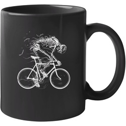 Skeleton Going Full Out On A Bike 11 OZ Mug