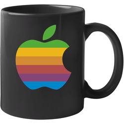 80s Apple Rainbow Logo 11 OZ Mug 80s Apple Rainbow Logo 11 OZ Mug