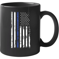 Thin Blue Line American Flag Law Enforcement Appreciation 11 oz Mug Thin Blue Line American Flag Law Enforcement Appreciation 11 oz Mug